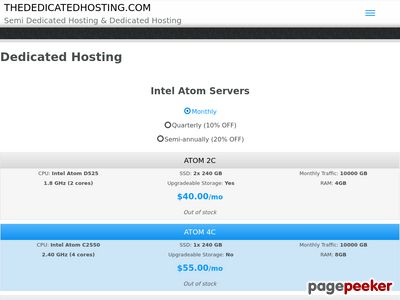 DEDICATED HOSTING - THEDEDICATEDHOSTING.COM